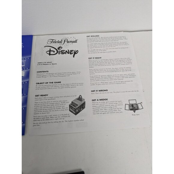 Hasbro 2002 Trivial Pursuit Disney Game Board Replacement Instructions - Picture 3 of 7